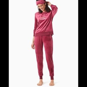Kate Spade Velour Lounge Wear and Sleep Mask